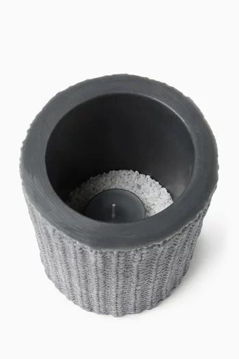 Large English Rib Knit Effect Lantern in Wax