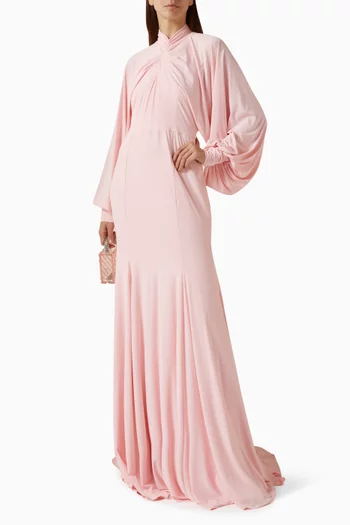 فستان ميرا بكشكش جيرسيه