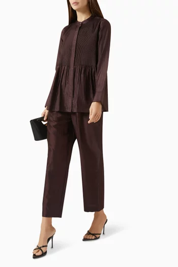 Pleated Shirt & Pants Set
