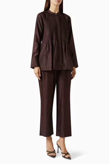 Pleated Shirt & Pants Set