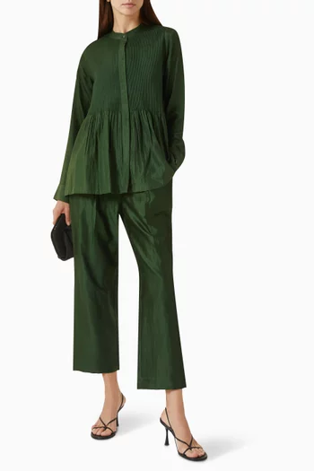 Pleated Shirt & Pants Set