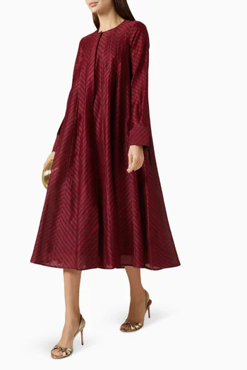 Chevron-print Midi Dress