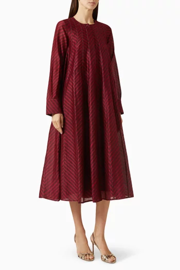 Chevron-print Midi Dress