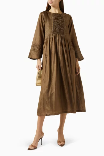 Tonal Embroidered Midi Dress