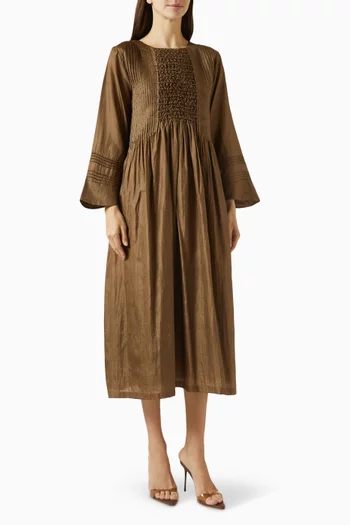 Tonal Embroidered Midi Dress