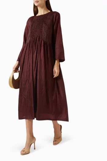Tonal Embroidered Midi Dress
