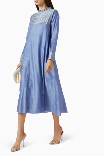 Embroidered Midi Dress