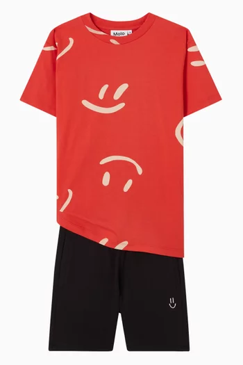 تي شيرت مزين بطبعة قطن