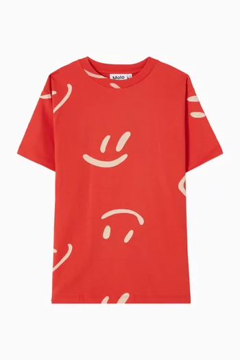 تي شيرت مزين بطبعة قطن