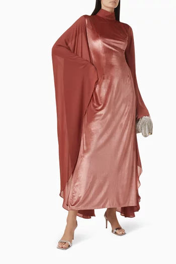 فستان بياقة عالية