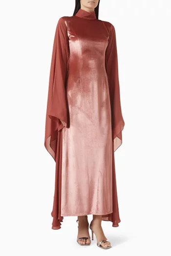 فستان بياقة عالية