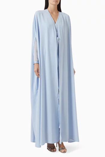 طقم فستان وقفطان بتصميم أنيق شيفون