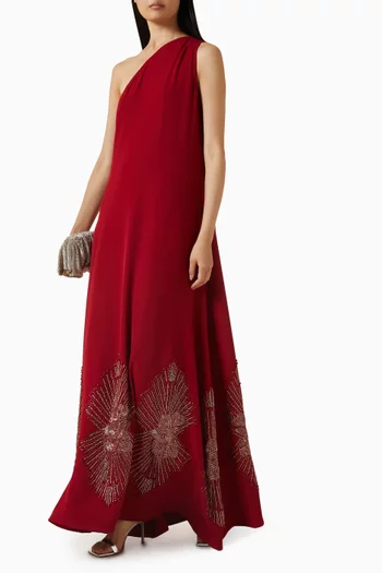 One-shoulder Embellished Gown