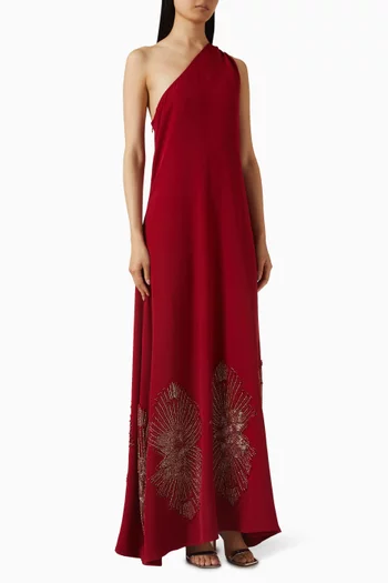 One-shoulder Embellished Gown