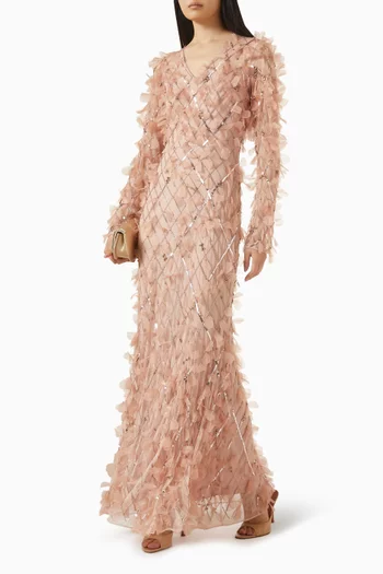 Embellished Petal Gown