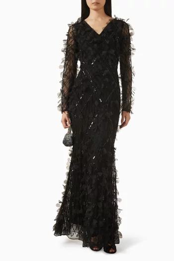 Embellished Petal Gown