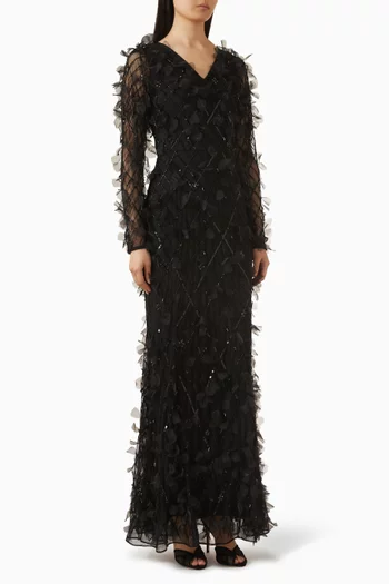 Embellished Petal Gown