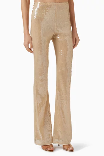 Marylin Sequin-embellished Flared Pants