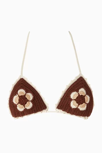 قطعة بيكيني علوية ترينيداد مطرزة بزهور