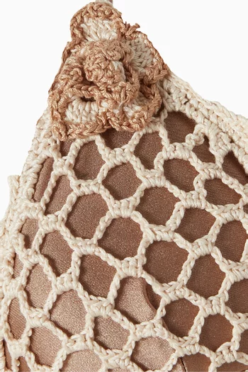 قطعة بيكيني علوية ميسي مطرزة بزهور