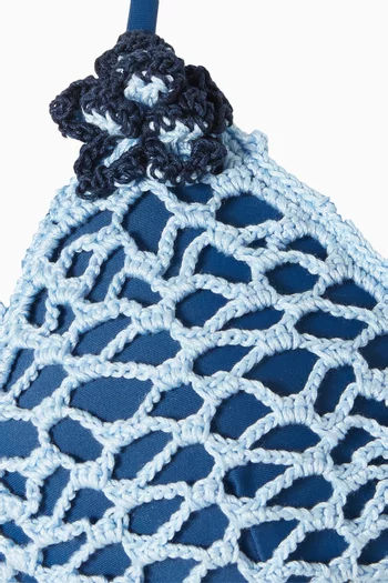 قطعة بيكيني علوية ميسي مطرزة بزهور