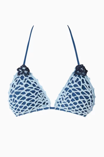 قطعة بيكيني علوية ميسي مطرزة بزهور