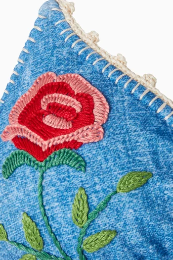 قطعة بيكيني علوية ليا مطرزة بزهور دينم