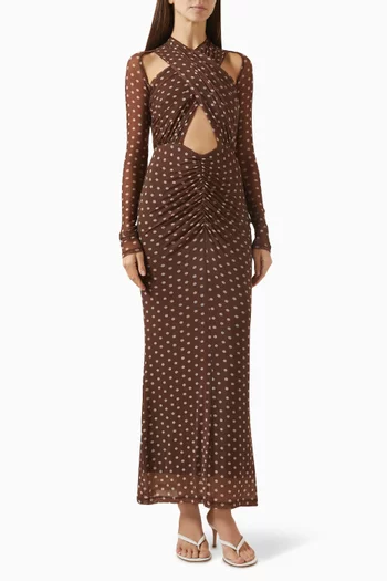 Rosalie Polka-dots Maxi Dress in Tulle