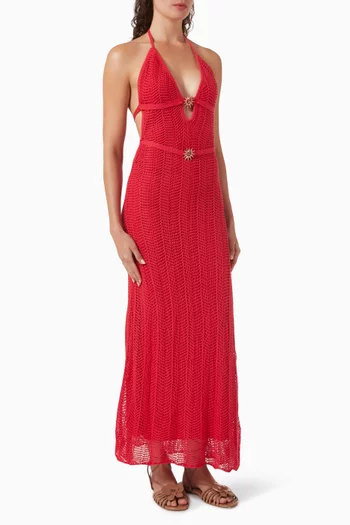 Ariel Halterneck Maxi Dress in Knit