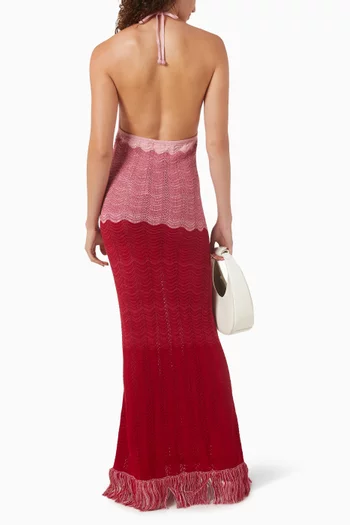 فستان كورنيليا طويل بألوان متدرجة نسيج