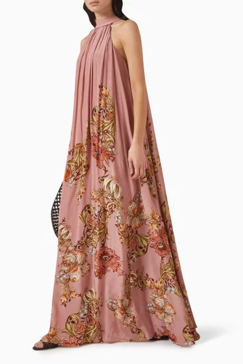 فستان طويل برباط في الخلف