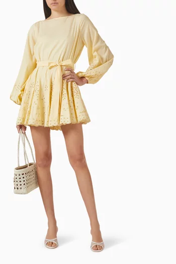 Broderie Anglaise Belted Dress