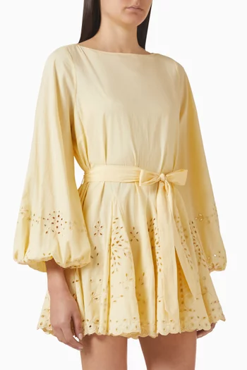 Broderie Anglaise Belted Dress