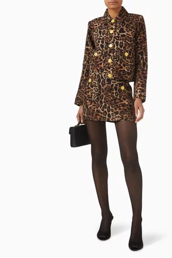 تنورة سيرا قصيرة بنقشة جلد الفهد