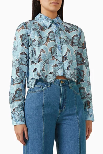 Akemi Cropped Eyelet Top