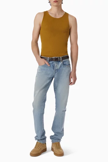 Cassandre Ribbed Tank Top in Cotton