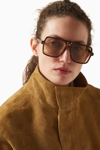 The Nax Aviator Sunglasses in Acetate