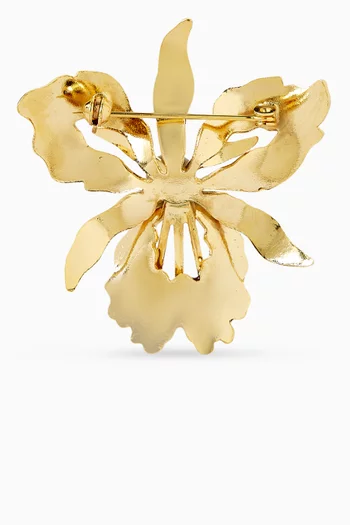 1980s Vintage Cloisonné Orchid Brooch