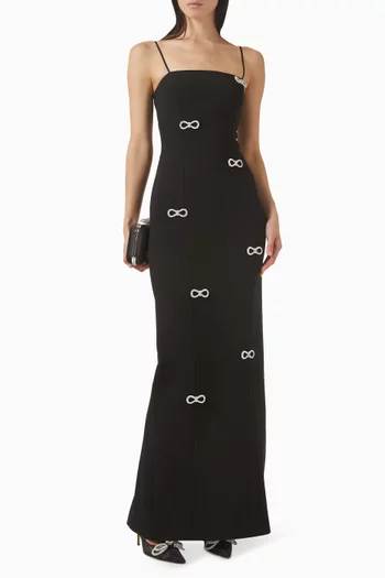 فستان بعقدة مرصعة بالكريستال جيرسيه