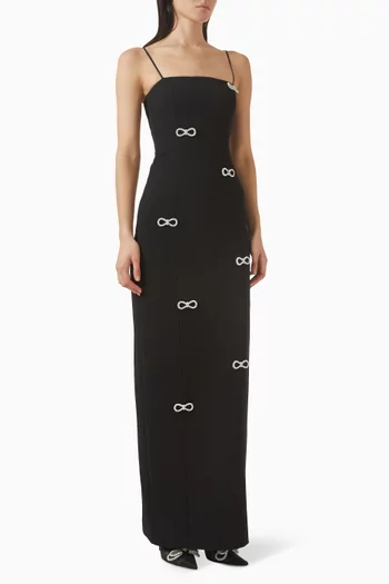 فستان بعقدة مرصعة بالكريستال جيرسيه