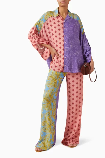 قميص بنقشة بيزلي فيسكوز