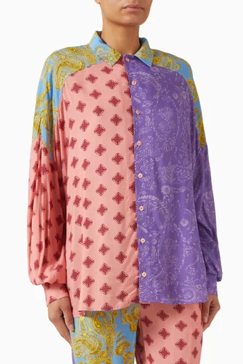 قميص بنقشة بيزلي فيسكوز