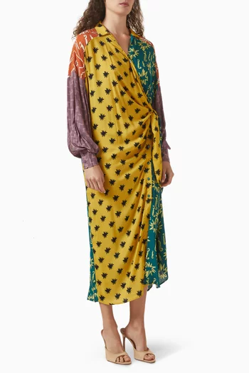 فستان استريليتاس متوسط الطول بنمط قميص فيسكوز