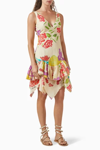 فستان فلوريس قصير قطن