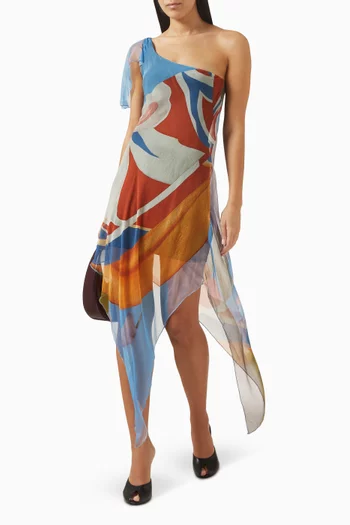 Palenque Flores Kaftan in Silk Chiffon