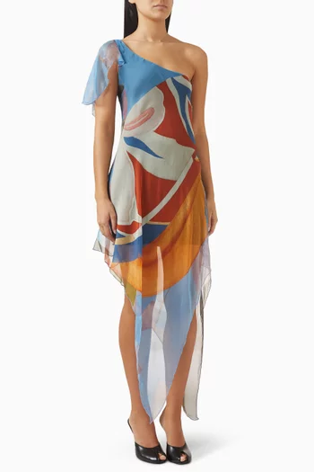 Palenque Flores Kaftan in Silk Chiffon