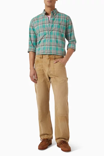 قميص قطن بوبلين بنقشة مربعات