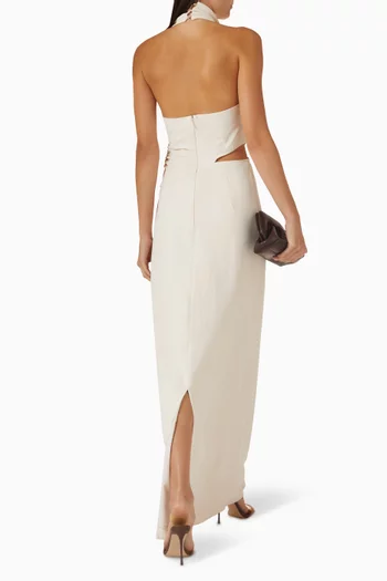 فستان انيشا طويل بحمالة حول الرقبة