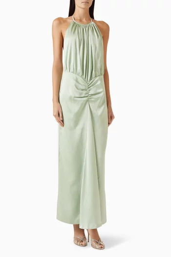 Logan Halter Maxi Dress in Satin