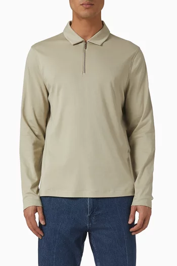 تي شيرت بولو بسحّاب قطن